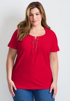 Lacing Detail Tunic Tee