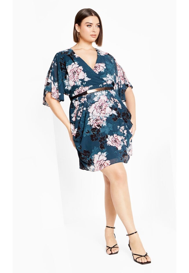 Jade Blossom Dress - jade, GREEN, on-hover image number 1