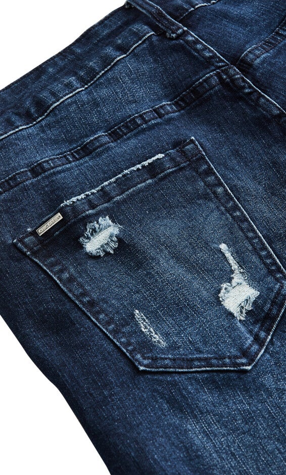 Ripped Love Short - dark denim, BLUE, alternate image number 5
