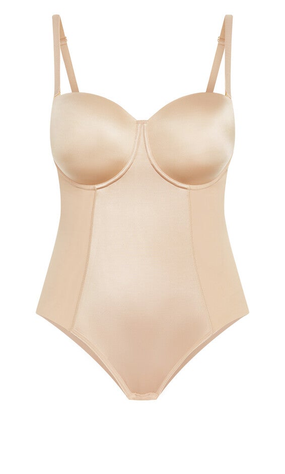 Smooth & Chic Strapless Bodysuit - latte, BROWN, alternate image number null