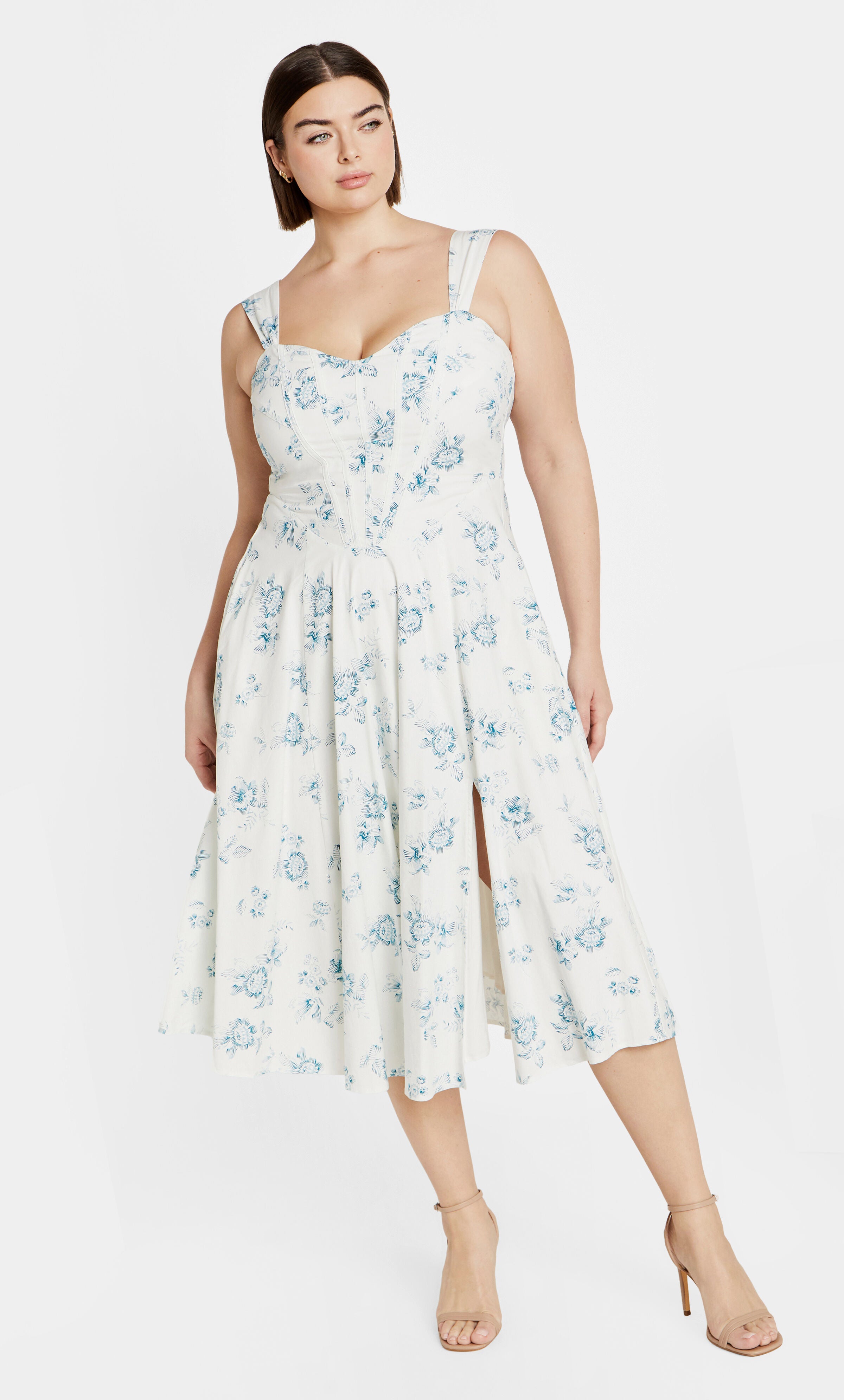 Marylou Print Dress - blue, WHITE, hi-res image number 0