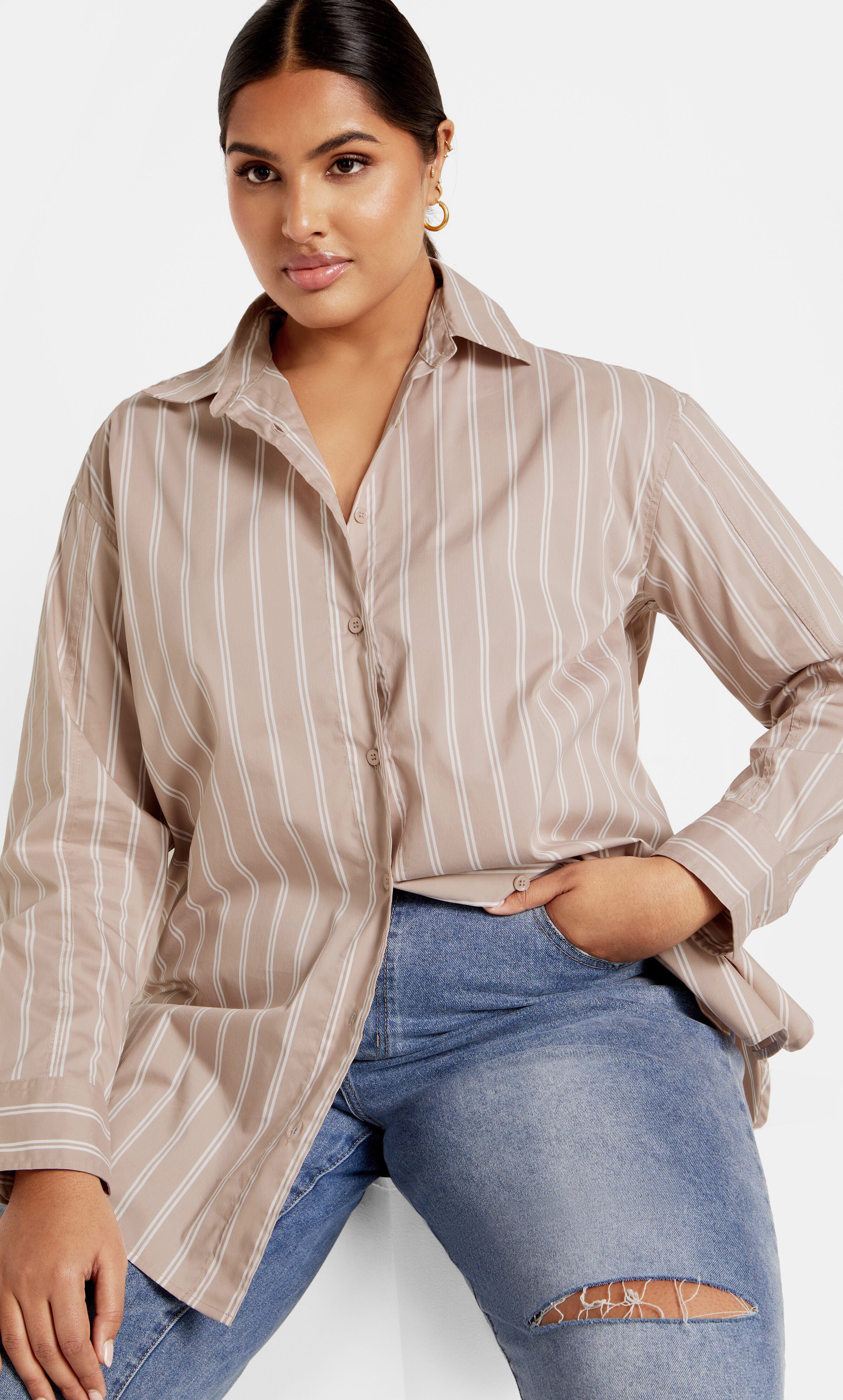 Celine Shirt - taupe, BROWN, alternate image number 3