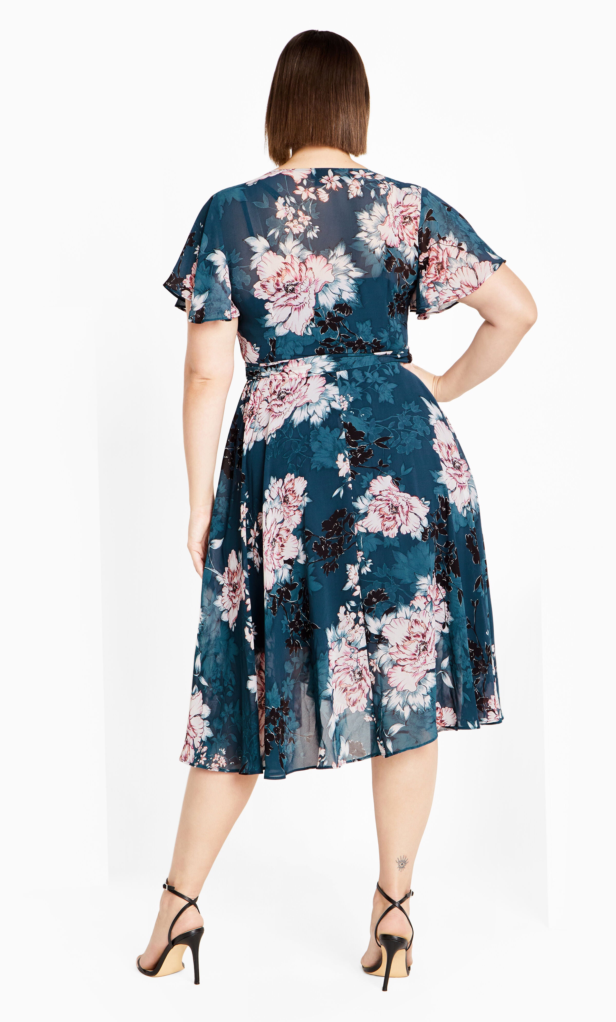 Blossom Short Sleeve Dress - jade, GREEN, alternate image number 2