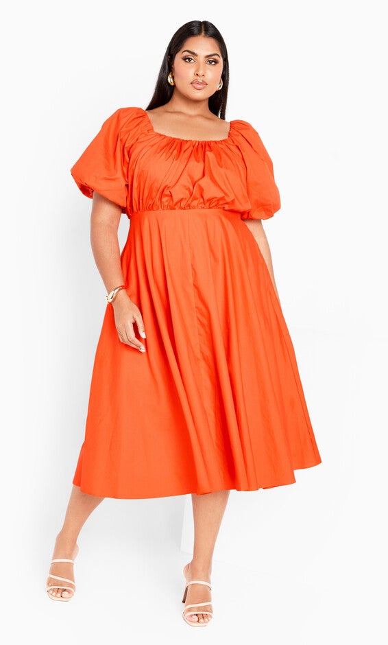 Rosabella Dress - tangerine, TANGERINE, alternate image number 2