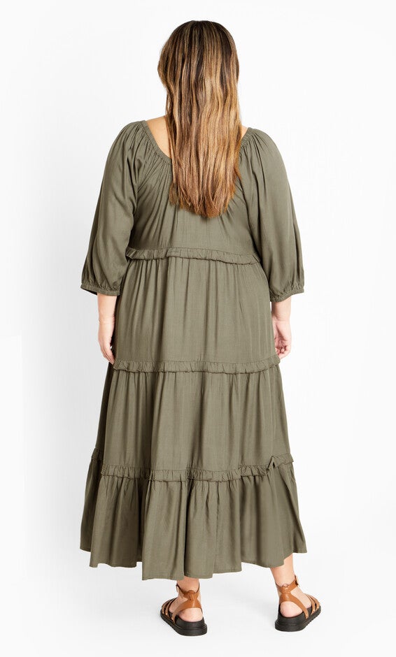 Heather Tier Dress - olive, OLIVE, alternate image number null