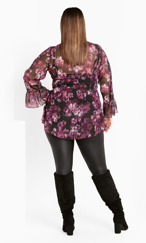 Chaya Print Top - mulberry, PURPLE, alternate image number 3
