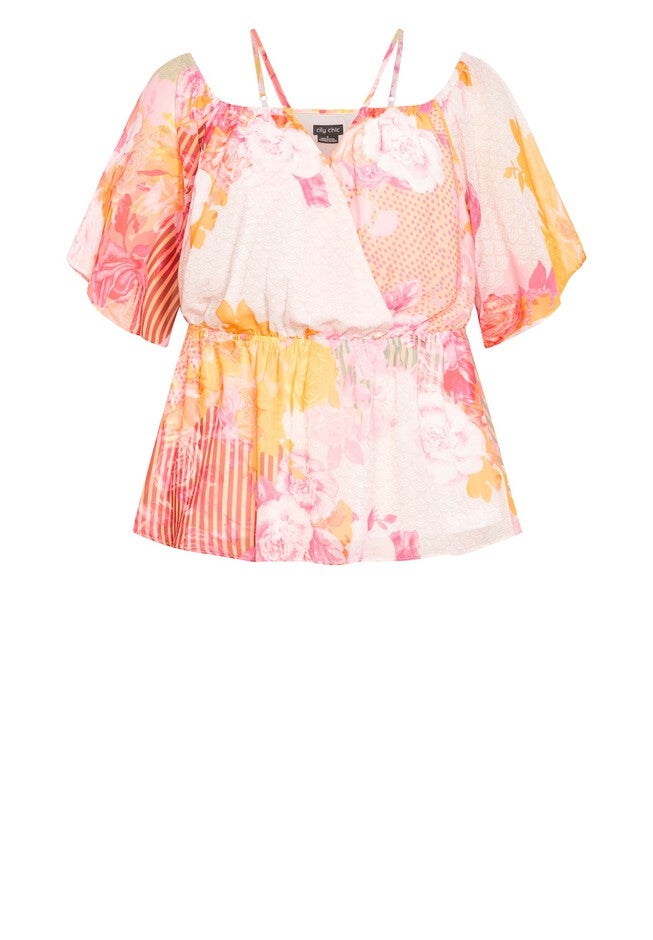 Adelina Print Top - sunset haze, PINK, alternate image number 6