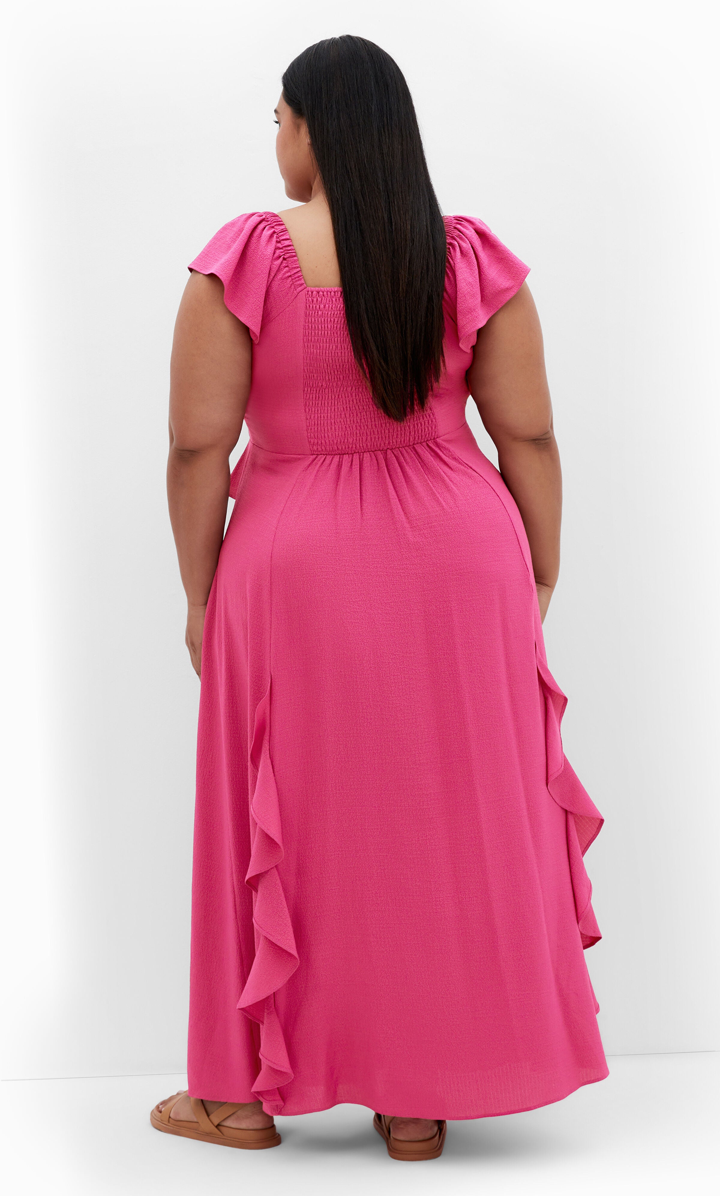Fee Frill Maxi Dress - magenta, PINK, alternate image number 1