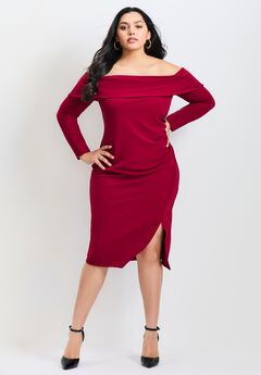 Collette Off Shoulder Gathered Waist Dress