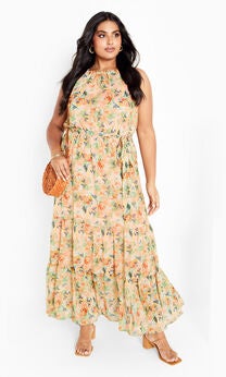Callie Print Tier Maxi Dress - miami mini