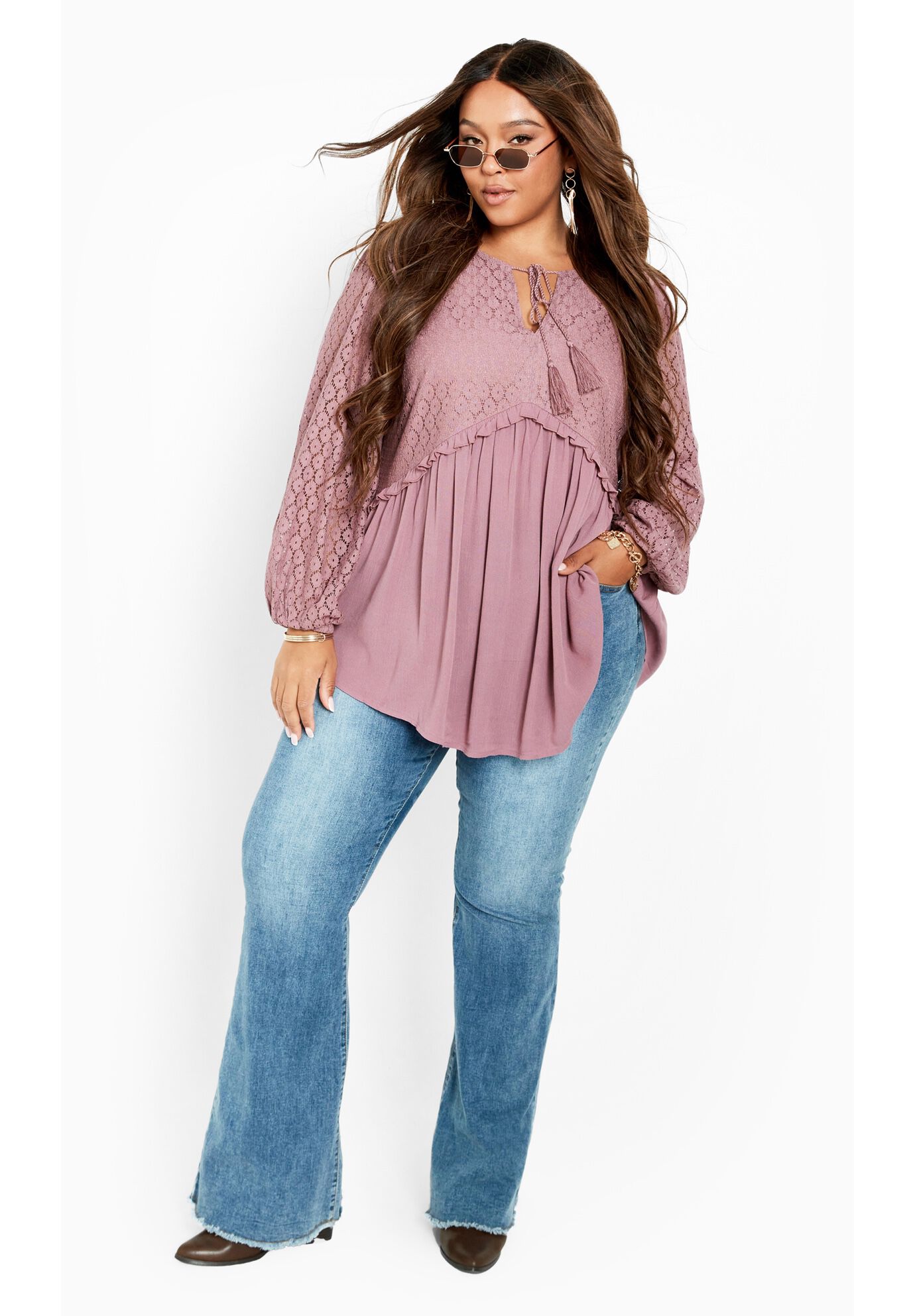 Hazel Lace Tunic, DUSTY LILAC, alternate image number 2