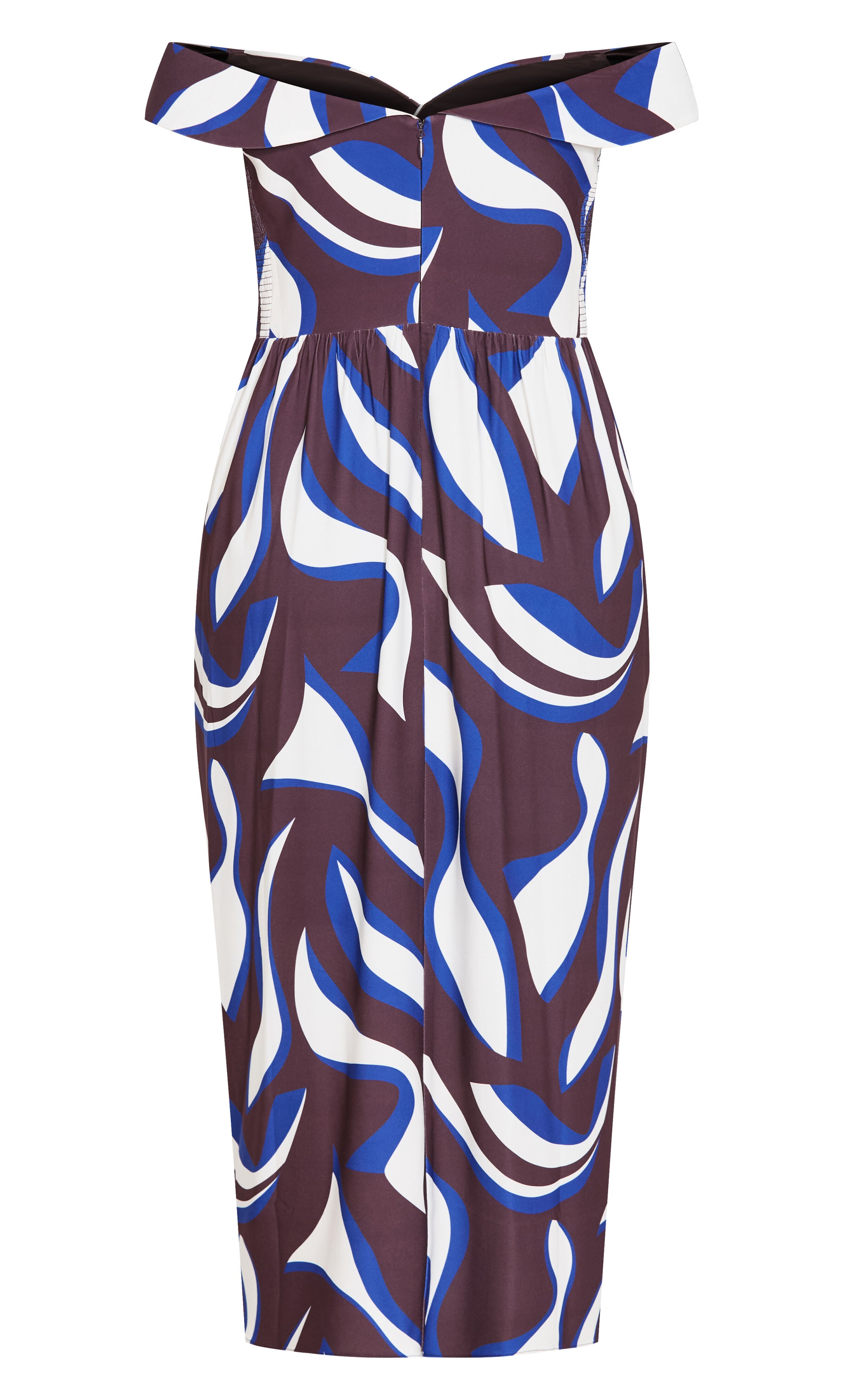 Claire Print Off Shoulder Dress - cocoa, ORANGE, alternate image number 5