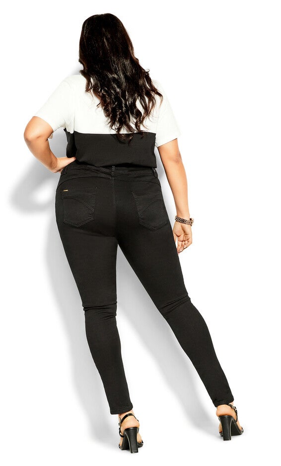 Asha Short High Rise Skinny Jean - black, BLACK, alternate image number null
