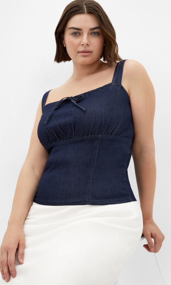Abbie Denim Top - dark denim, BLUE, alternate image number 1
