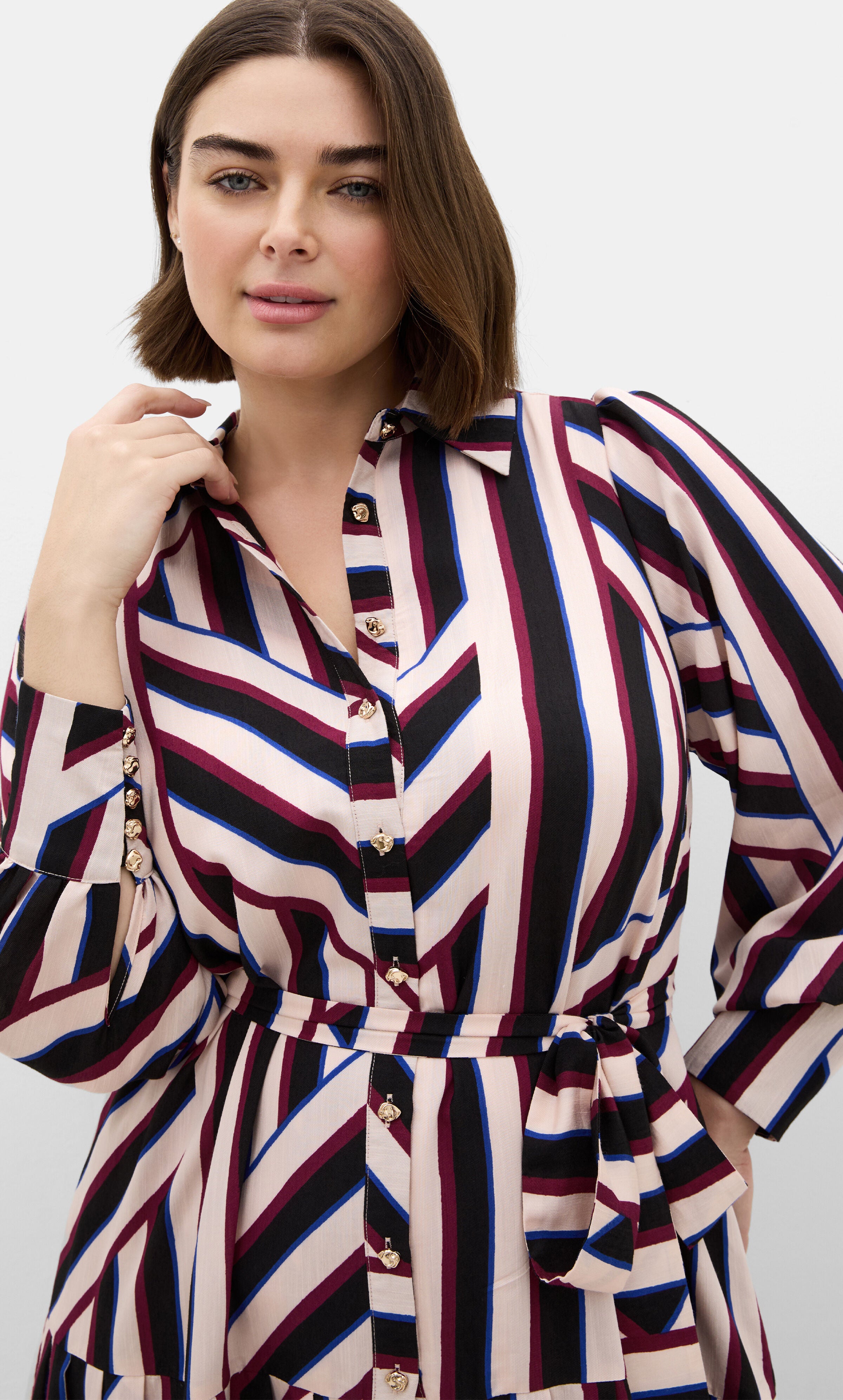 Timeless Stripe Long Sleeve Maxi Dress, BLACK, alternate image number 3