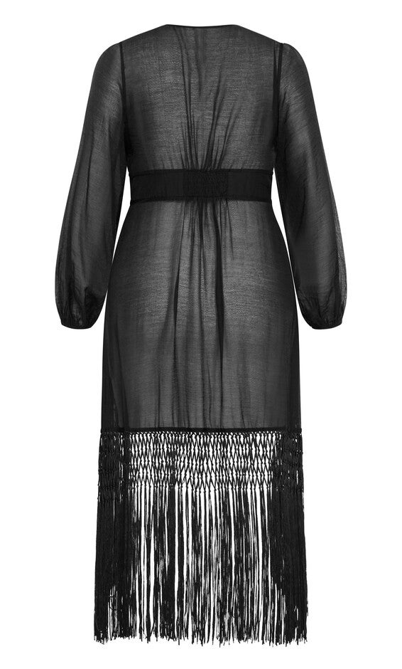 Calypso Fringe Jacket - black, BLACK, alternate image number null