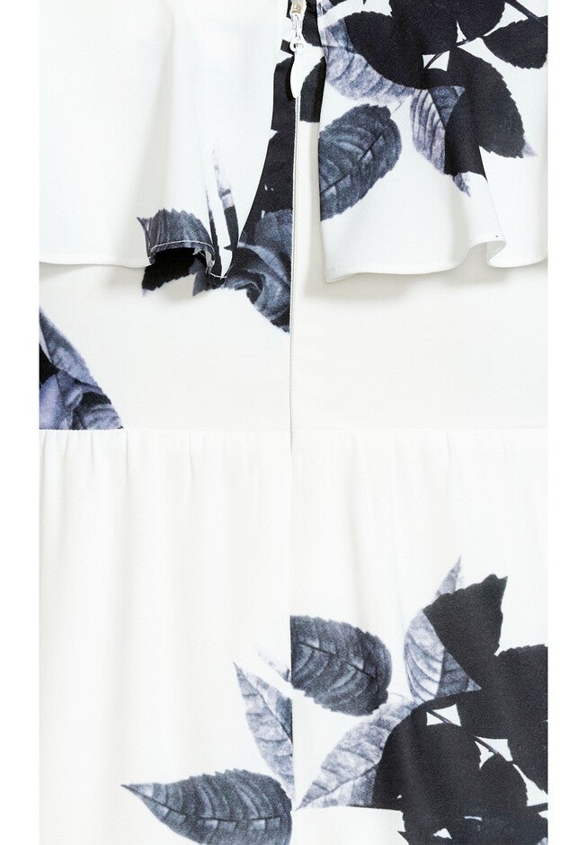 Cream Floral Dress - cream, WHITE, alternate image number null