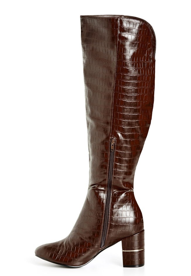 WIDE FIT Geordie Knee Boot - chocolate, CHOCOLATE, alternate image number null