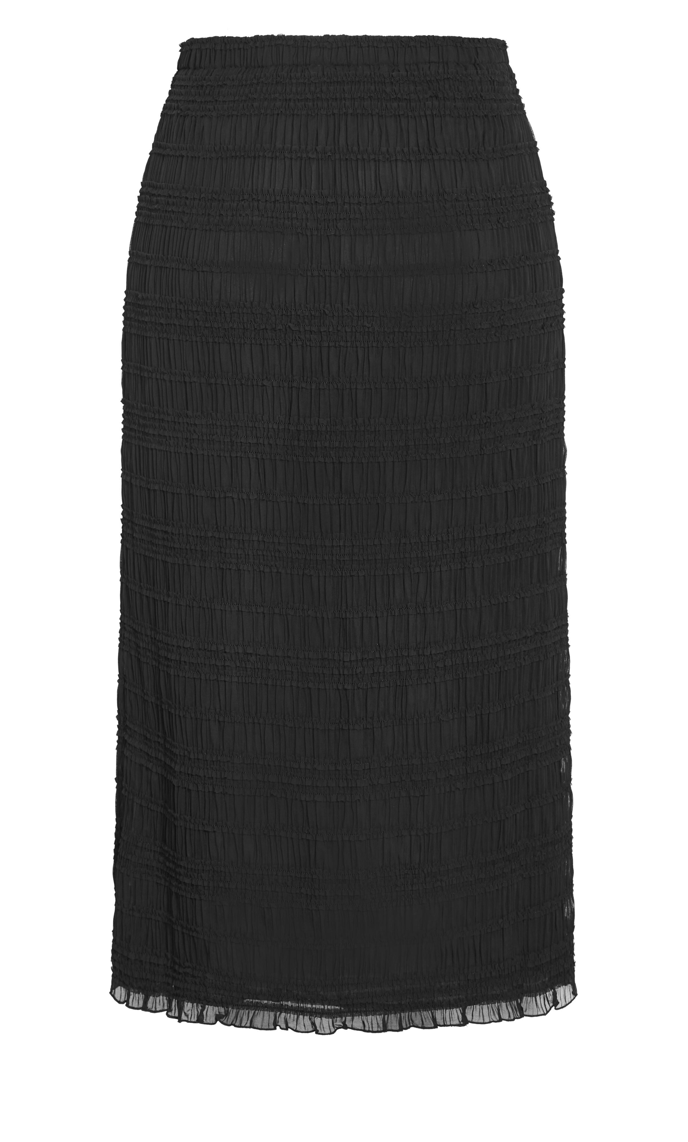 Emelia Shirred Skirt, BLACK, alternate image number 4