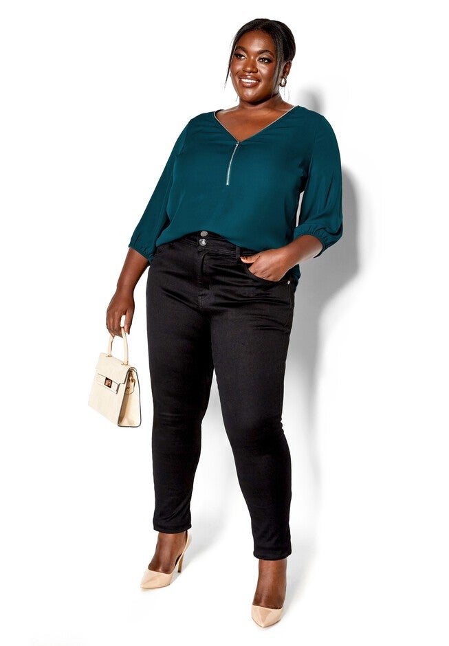 Sexy Fling Elbow Sleeve Top - jade, GREEN, on-hover image number 1