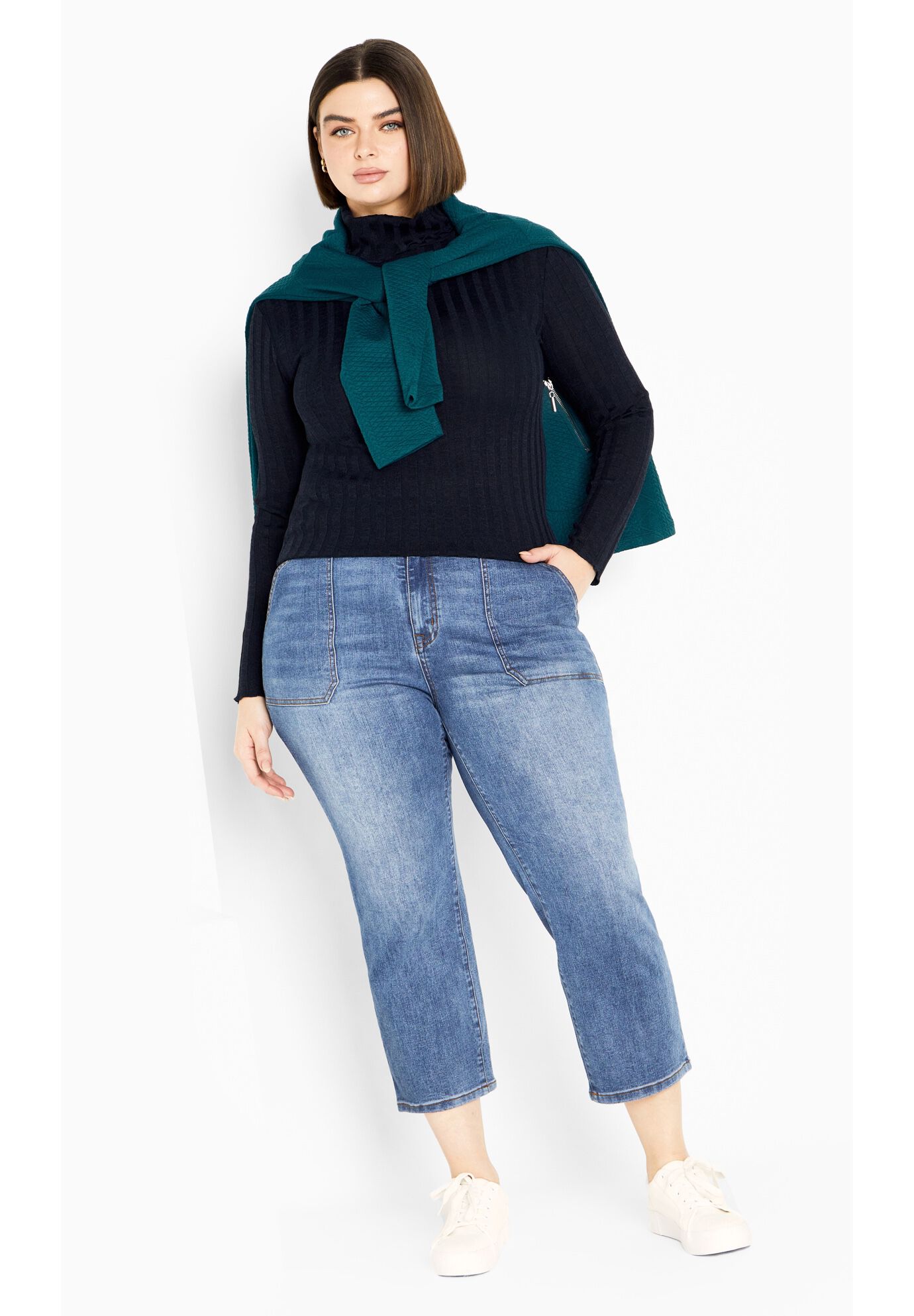 Evie Turtleneck Top, NAVY, alternate image number 4