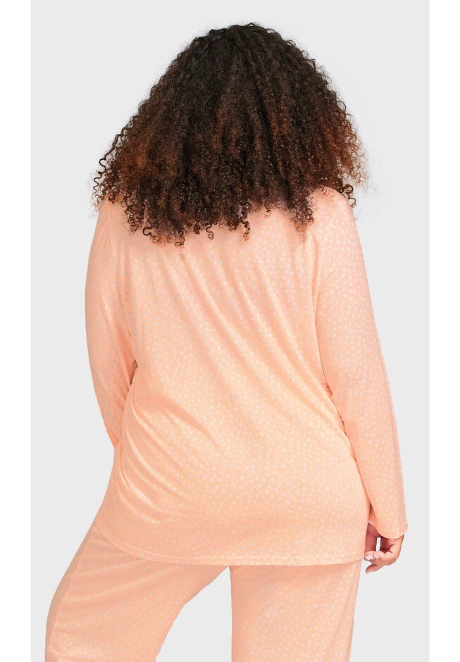 Button Through Sleep Top, PINK SPOT, alternate image number null