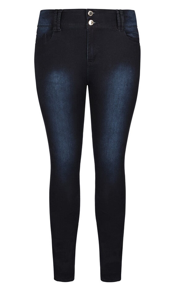 Asha Short Skinny Jean - dark denim, BLUE, alternate image number null