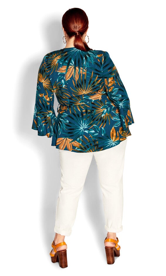 Island Print Top - teal, BLUE, alternate image number null