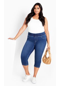 Pull On Cropped Denim Legging