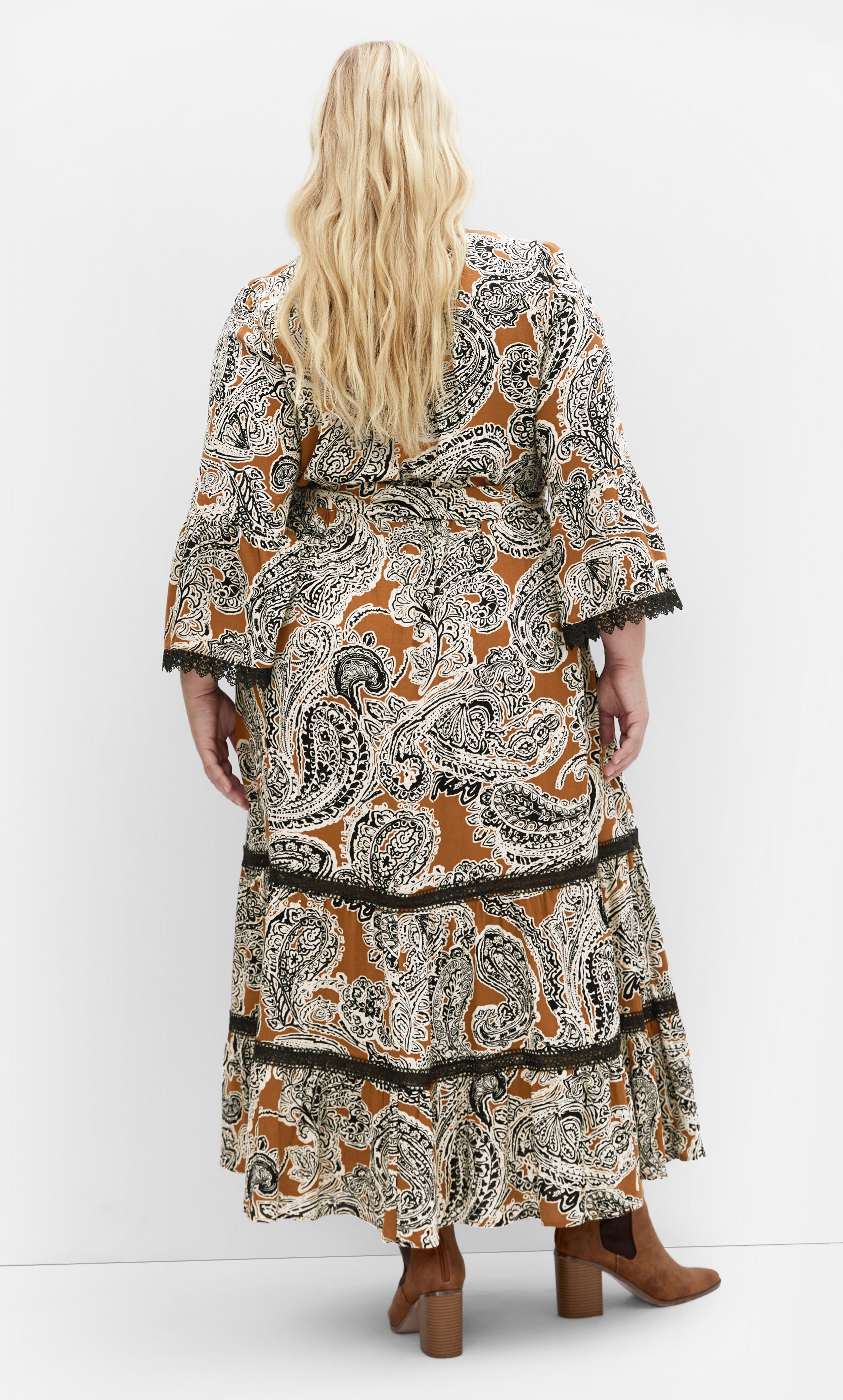 Camille Print Maxi Dress - caramel, BROWN, alternate image number 1