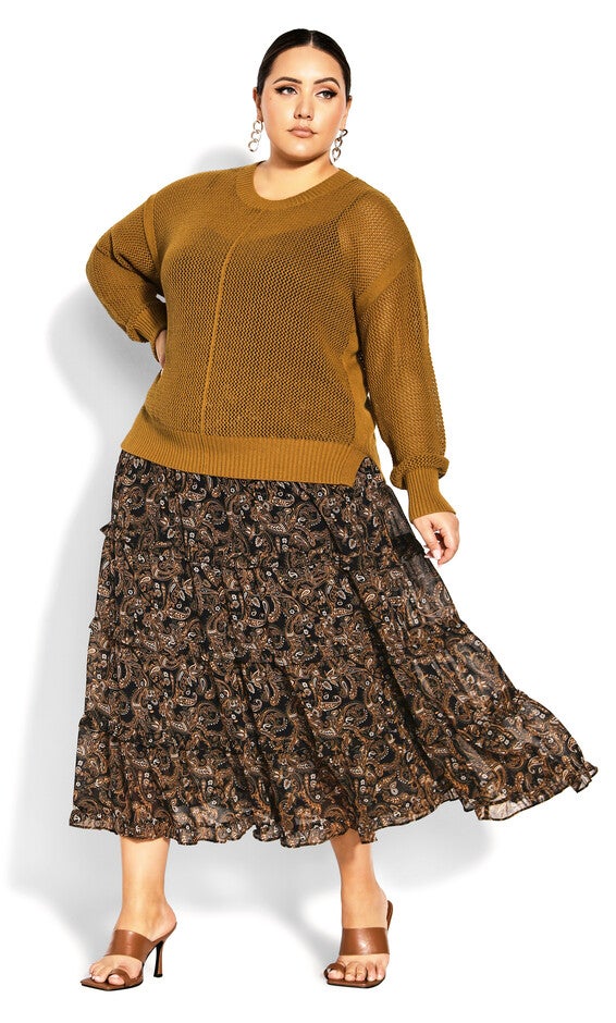 Amelia Sweater - dark gold, YELLOW, alternate image number 3