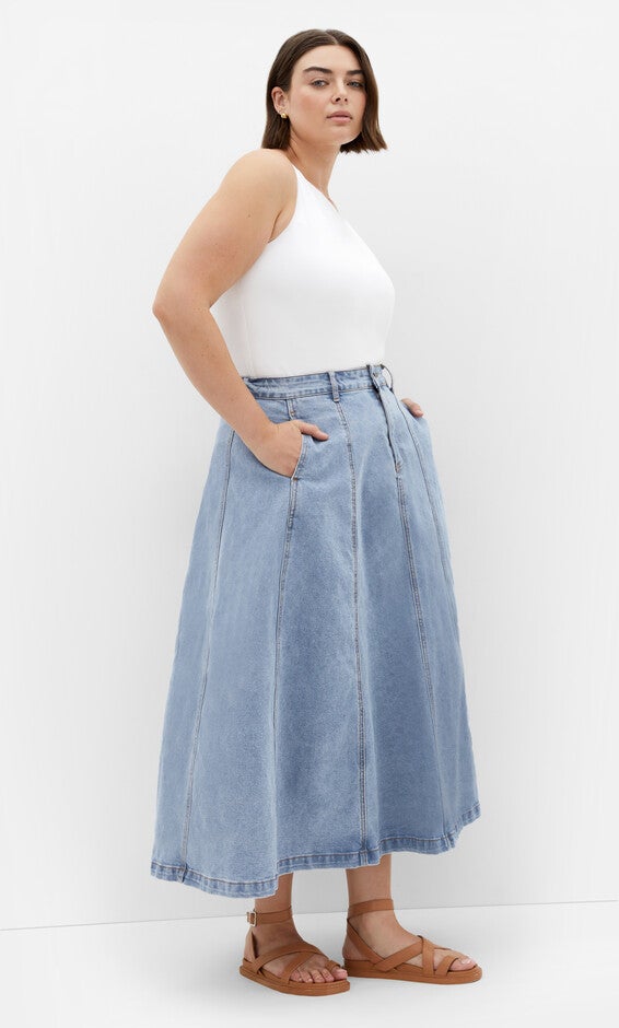 Alina Skirt - light wash, BLUE, alternate image number null