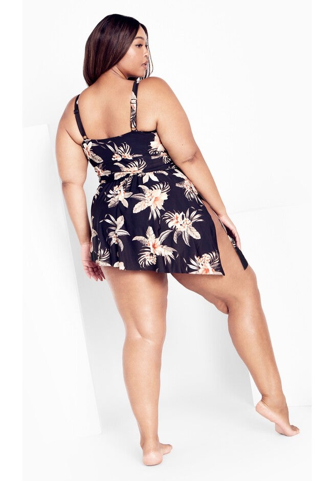 Ischia Overlay 1Piece print - black tropics, BLACK, alternate image number 3