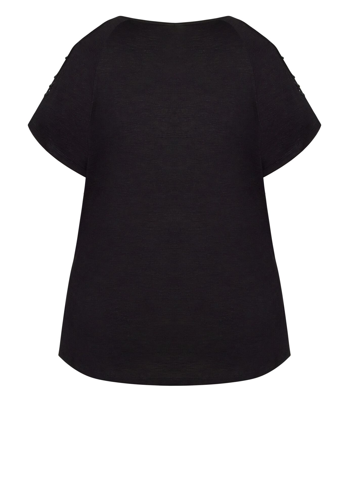 Crochet Cut Out Top, BLACK, alternate image number 4