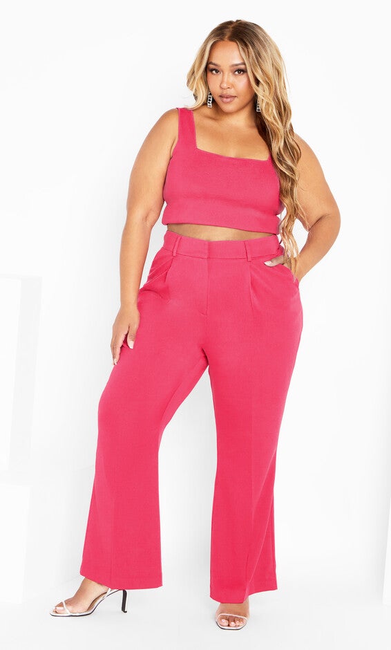 Lanie Compact Knit Top - vibrant pink, PINK, alternate image number null