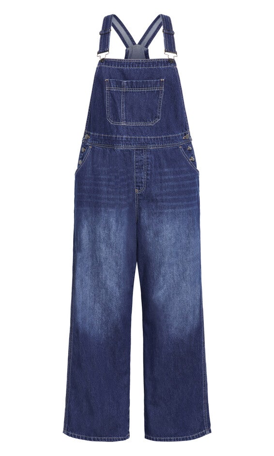 Pinafore Overall - mid denim, DENIM, alternate image number 2