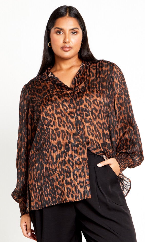 Madelyn Shirt - leopard, BROWN, hi-res image number null
