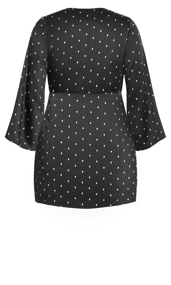 Amira Spot Dress - black, BLACK, alternate image number 4