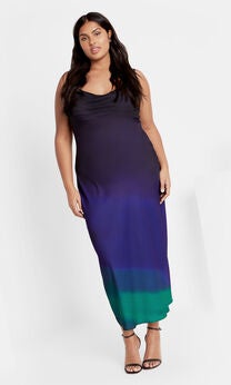 Plus Size Peacock Color Dresses