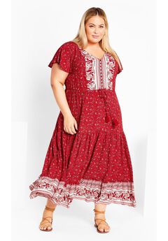 Sandy Border Print Dress