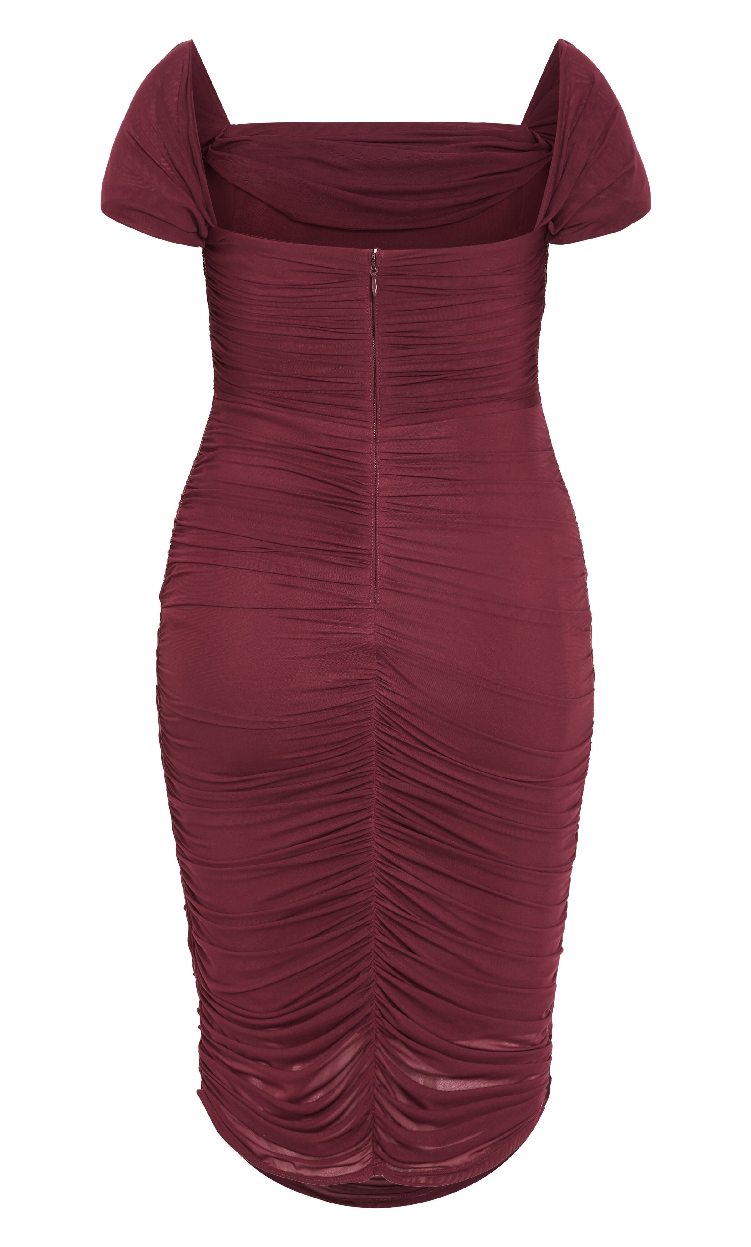 Jazmin Ruched Dress - dark cherry, RED, alternate image number 5