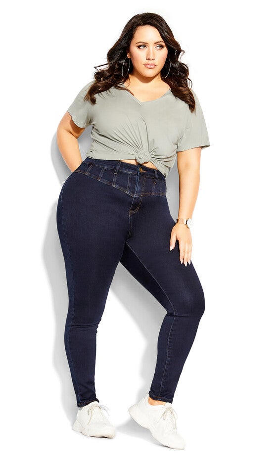 Harley Sexy Corset Skinny Jean - dark denim, BLUE, hi-res image number null