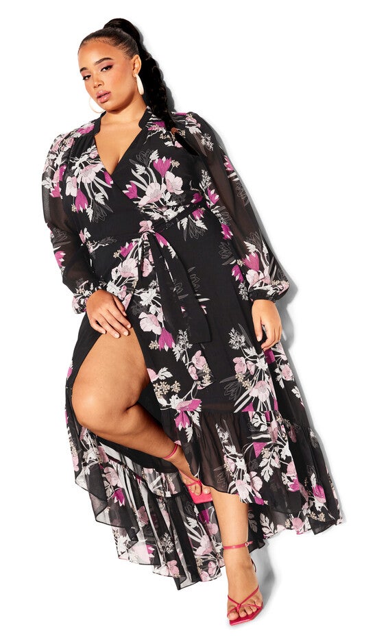 Samara Maxi Dress - black, BLACK FULL BLOOM, alternate image number 4