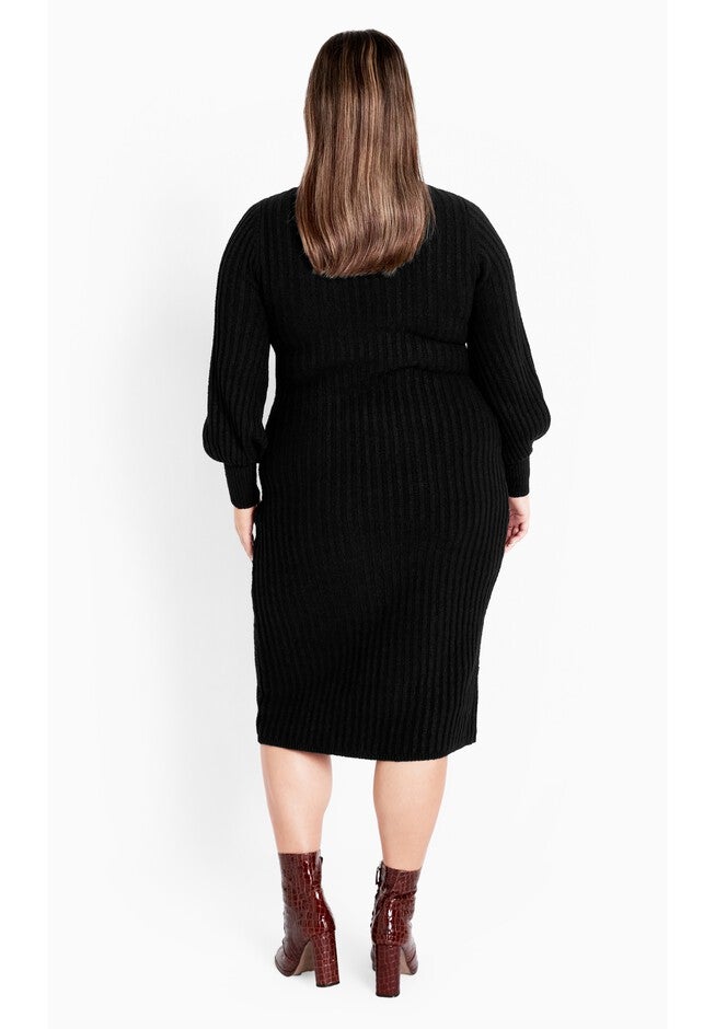 Sasha Rib Dress, BLACK, alternate image number null