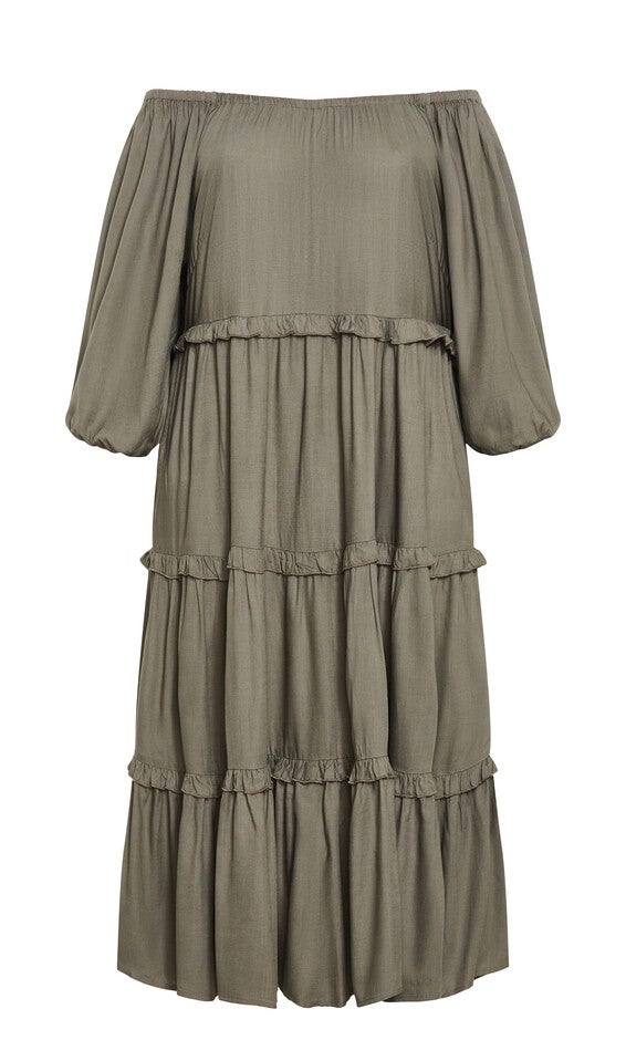 Heather Tier Dress - olive, OLIVE, alternate image number null