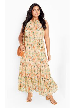 Callie Print Tier Maxi Dress - miami mini