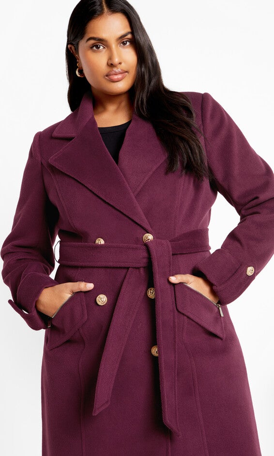 Gillian Coat - plum, PURPLE, alternate image number 3