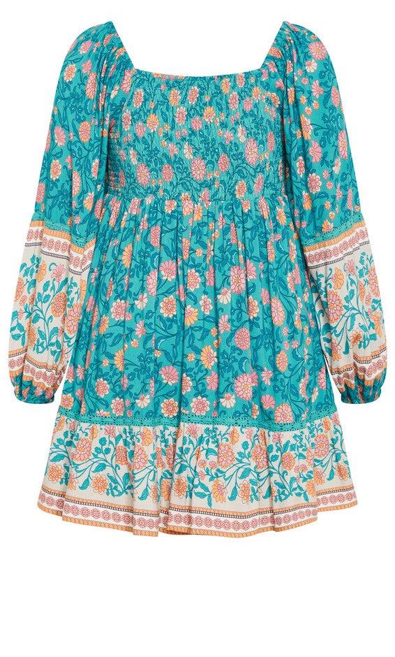 Aurora Mini Dress - gardenia, TURQUOISE, alternate image number null