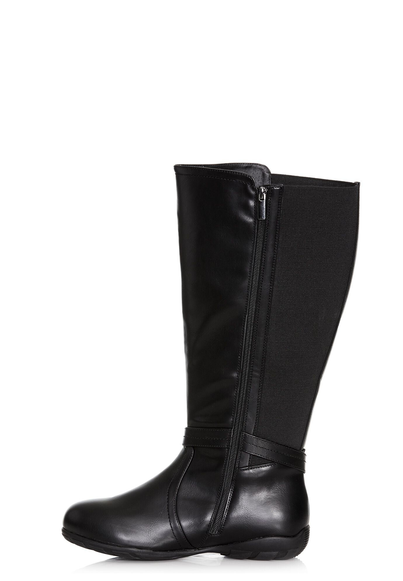 Vera Flat Tall Boot, BLACK, alternate image number 3