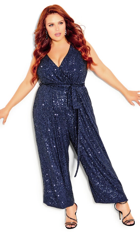 Dazzling Jumpsuit - navy, NAVY, alternate image number 1